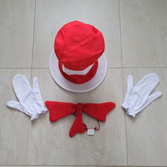 Dr. Seuss The Cat in the Hat Accessories Kit Adult Size - Picture 2 of 9